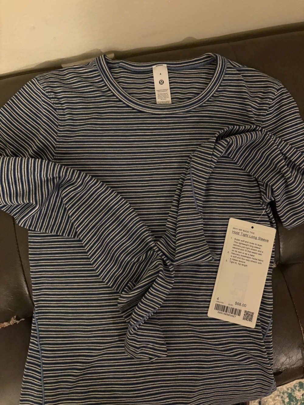 Lululemon Athletica Hold Tight Striped Long Sleeve Tee